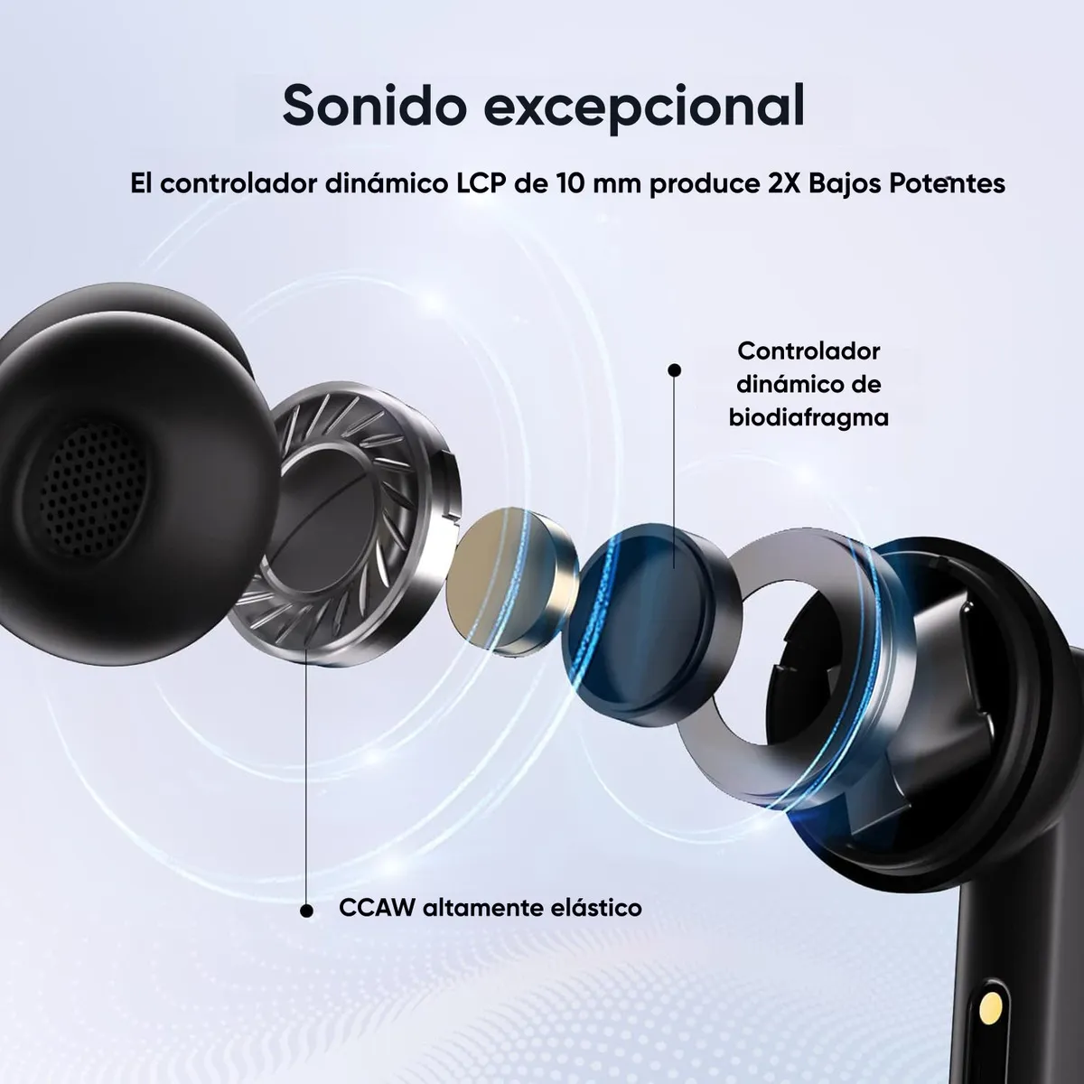 Foto 3 pulgar | Audífonos Bluetooth Cancelación De Ruido Lab.g Negro
