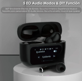 Foto 2 | Xtellar Auriculares Bluetooth 5.4 Negro Con Smart Display Cancelación Activa De Ruido Y Controles Táctiles Id
