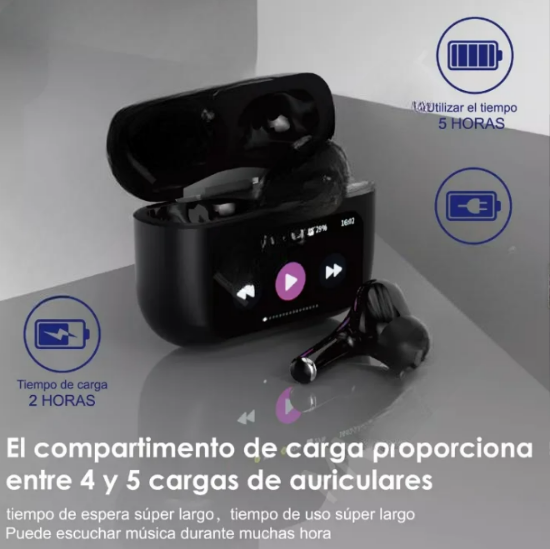 Foto 5 pulgar | Xtellar Auriculares Bluetooth 5.4 Negro Con Smart Display  Cancelación Activa De Ruido Y Controles Táctiles  Id