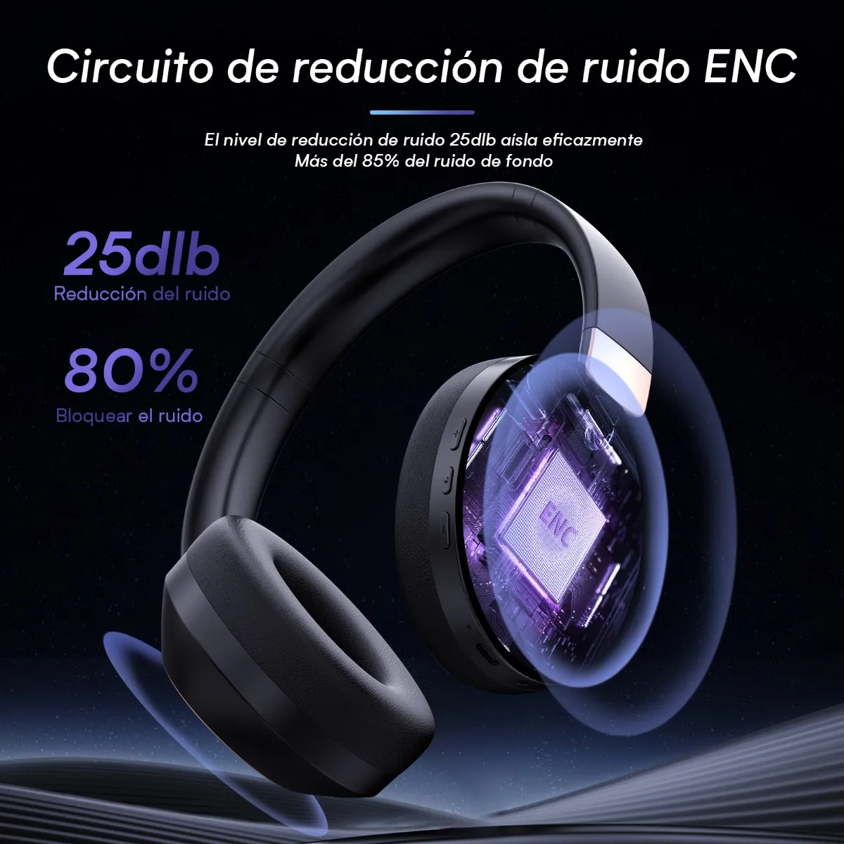 Foto 3 pulgar | Audífonos Inalámbricos Diadema Bluetooth A2-series Lab.g Negro