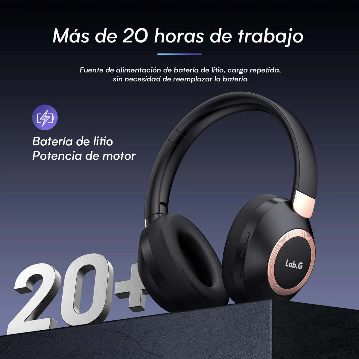 Foto 5 pulgar | Audífonos Inalámbricos Diadema Bluetooth A2-series Lab.g Negro