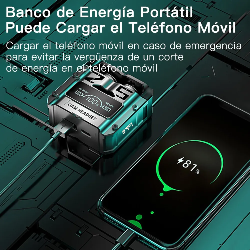 Foto 3 pulgar | ''audífonos Bluetooth 5.3 Tws Gamer Baja Latencia Auriculares Negro ''