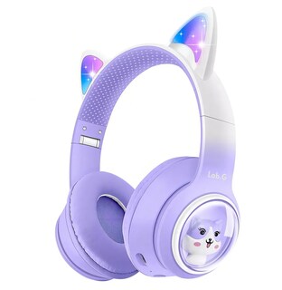 Foto 1 | Audifono Oreja De Gato Bluetooth Luz Led Violeta