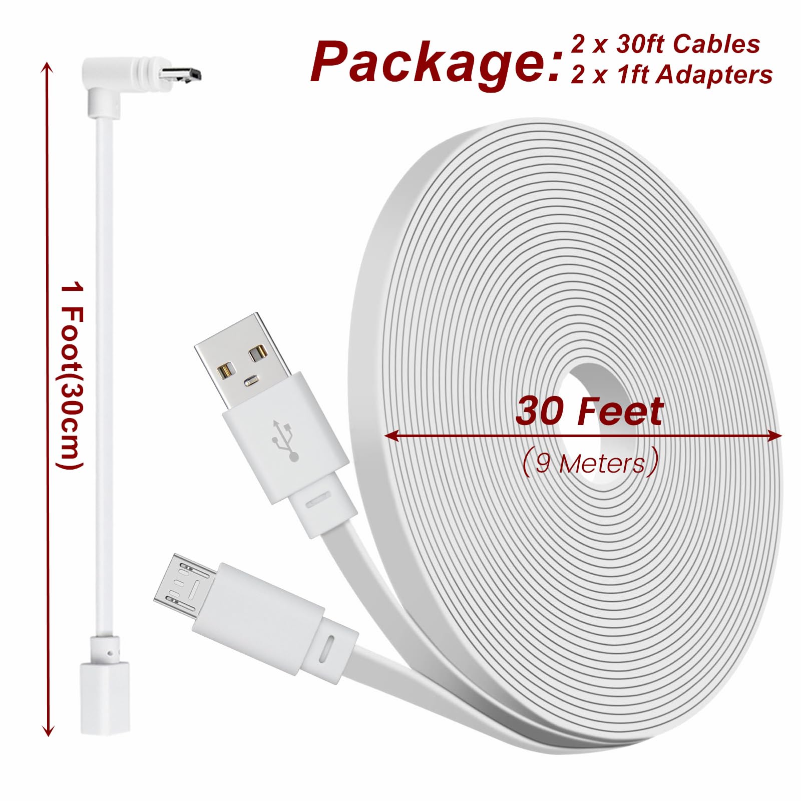 Foto 7 | Cable De Extensión De Alimentación De 9 M Compatible Con Wyze Cam V4  Color Blanco - Venta Internacional.