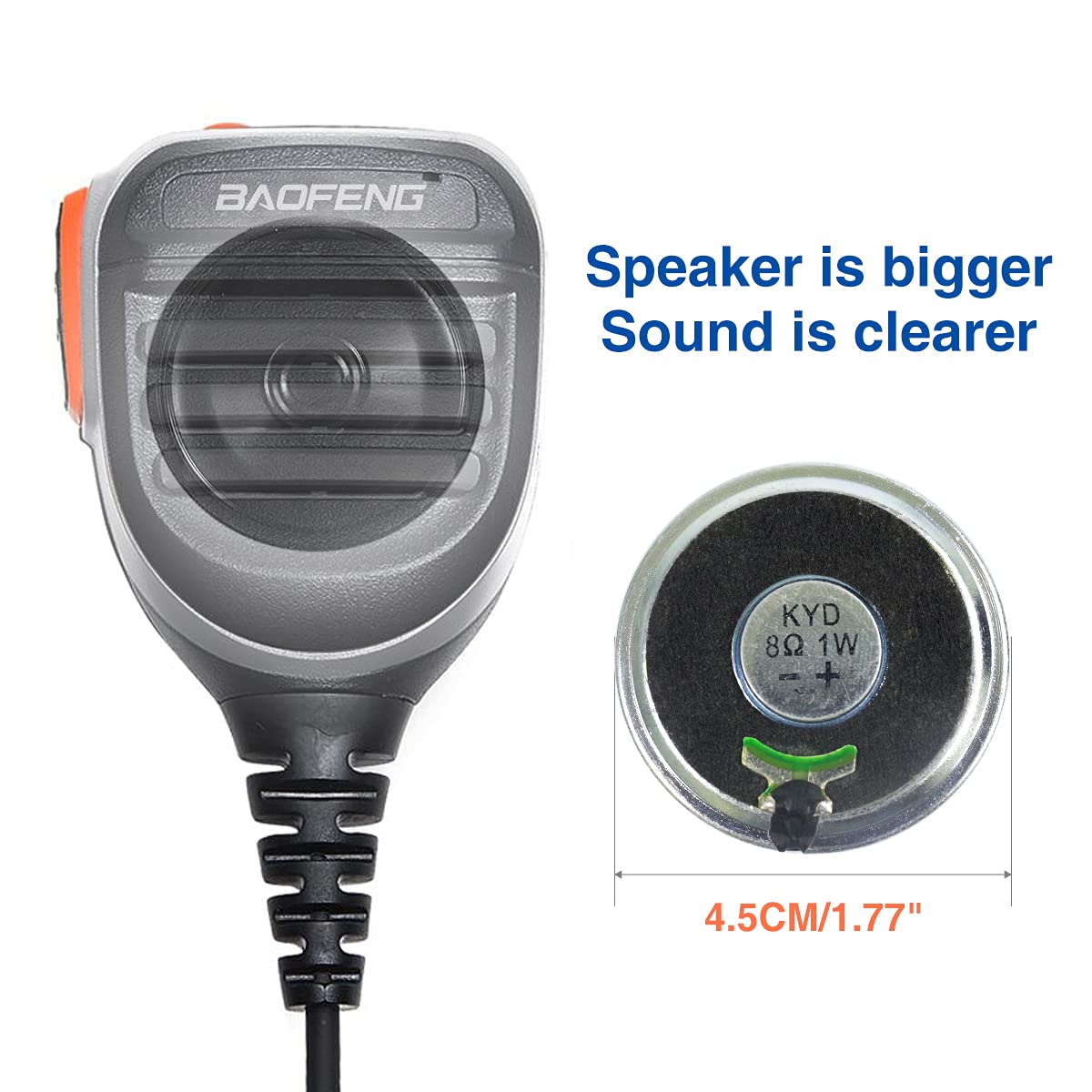 Foto 6 | Micrófono Con Altavoz Walkie Talkie Baofeng Uv-5r Bf-f8hp - Venta Internacional.