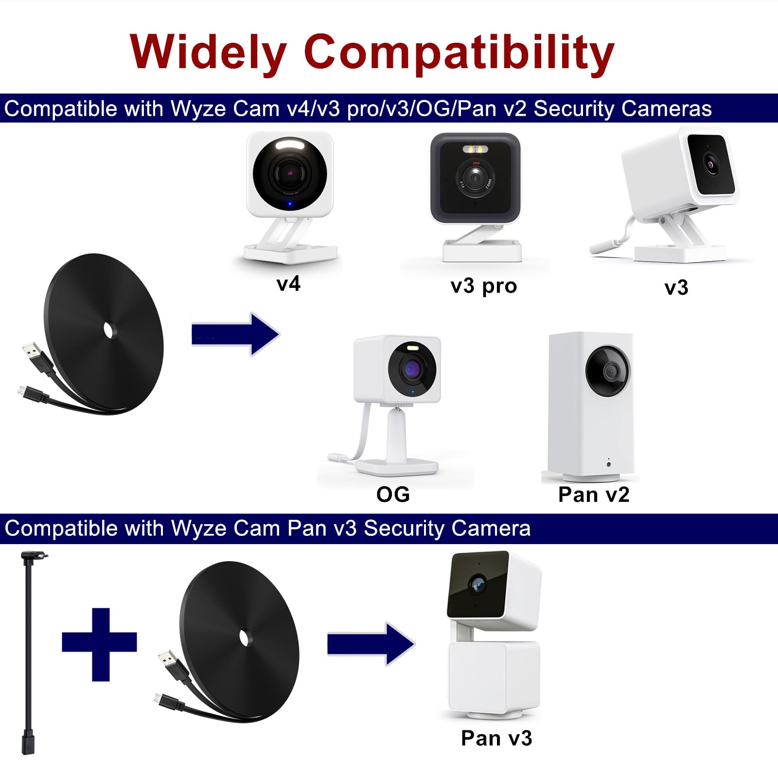 Foto 3 pulgar | Cable De Extensión De Alimentación  Paquete De 2 Unidades  9 M  Compatible Con Wyze Cam - Venta Internacional.