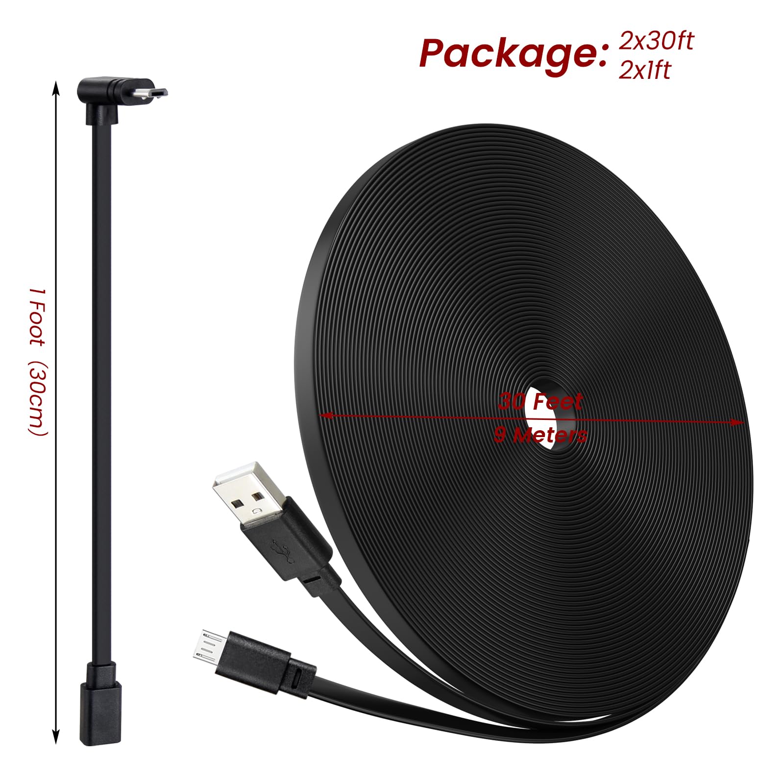 Foto 8 pulgar | Cable De Extensión De Alimentación  Paquete De 2 Unidades  9 M  Compatible Con Wyze Cam - Venta Internacional.