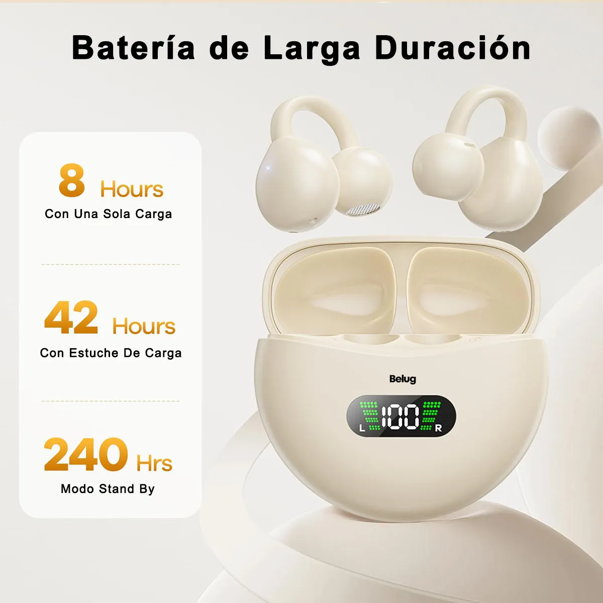 Foto 3 pulgar | Audífonos Open Ear Bluetooth Pantalla Digital Inalambricos Skin