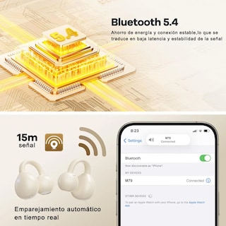 Foto 4 | Audífonos Open Ear Bluetooth Pantalla Digital Inalambricos Skin