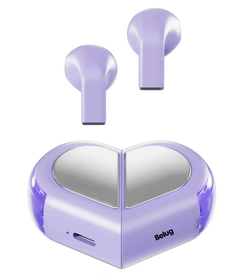 Foto 2 pulgar | Auriculares Bluetooth Inalámbricos Con Forma De Corazón Violeta