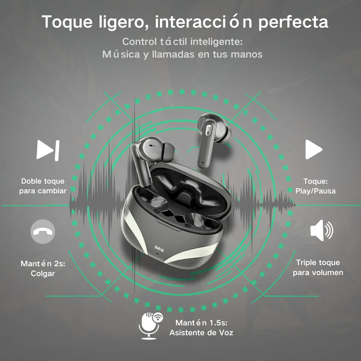 Foto 3 | Audífonos Bluetooth Deportivos A Prueba De Agua Negro