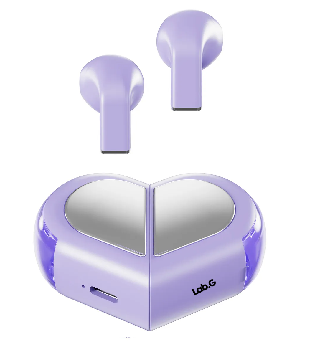 Foto 2 pulgar | Auriculares Bluetooth Inalámbricos Con Forma De Corazón Violeta
