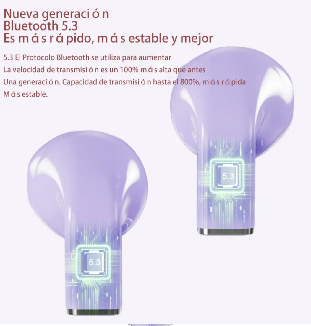 Foto 4 pulgar | Auriculares Bluetooth Inalámbricos Con Forma De Corazón Violeta