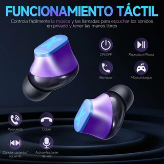 Foto 3 | Audífonos Bluetooth In-ear Gamer K89 Reducción De Ruido Violeta