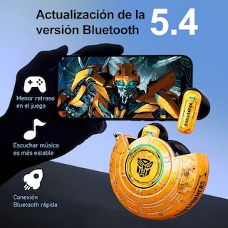 Foto 3 | Audifonos Inálambricos Gamer Bluetooth 5.4 Transformers Bumblebee Tf-t31 Luces Led Sonido Surround