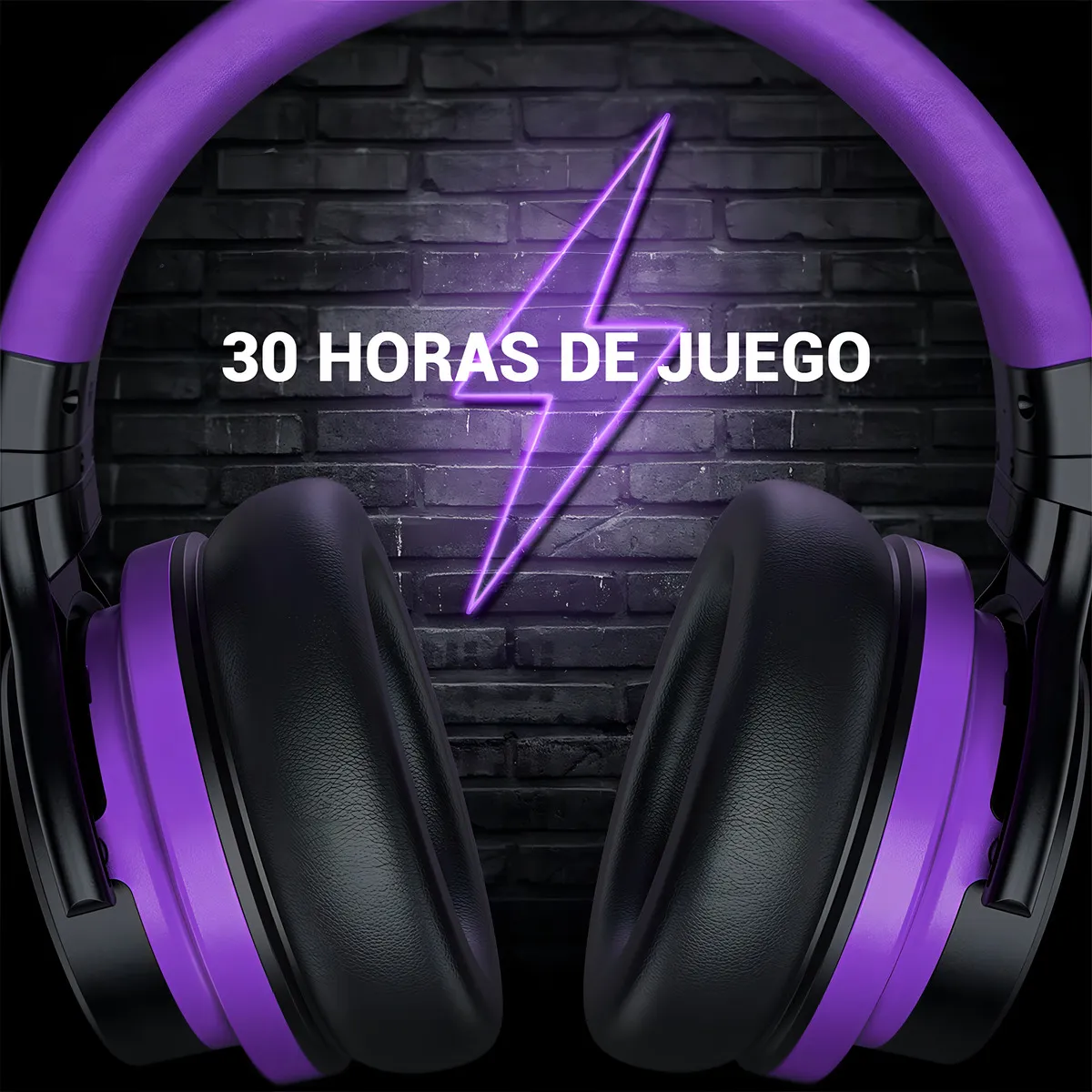 Foto 3 pulgar | Auriculares Inalámbricos Bluetooth Morado Con Negro