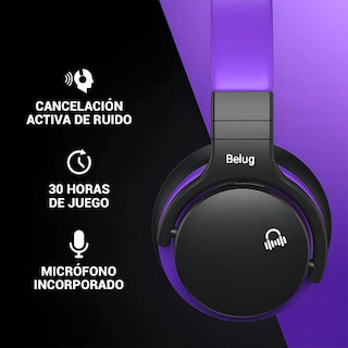 Foto 4 | Auriculares Inalámbricos Bluetooth Morado Con Negro