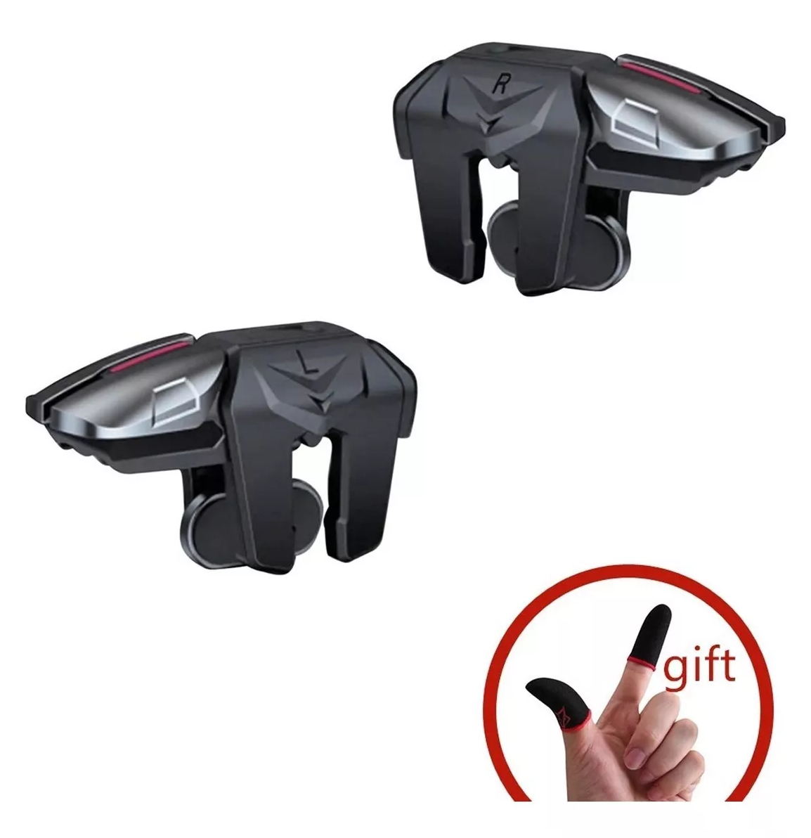 Foto 3 | Gatillos Celular Sarafox con 4 Botones + Dedales Gamer Negro