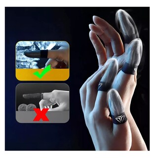 Foto 2 | Guantes Dedales Gamer Original Touch Profesional 6 Piezas Gris