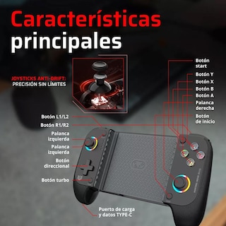 Foto 2 | Gamepad para Móvil Balam Rush Kontrol Move G626 RGB Inalámbrico Android iOS Negro