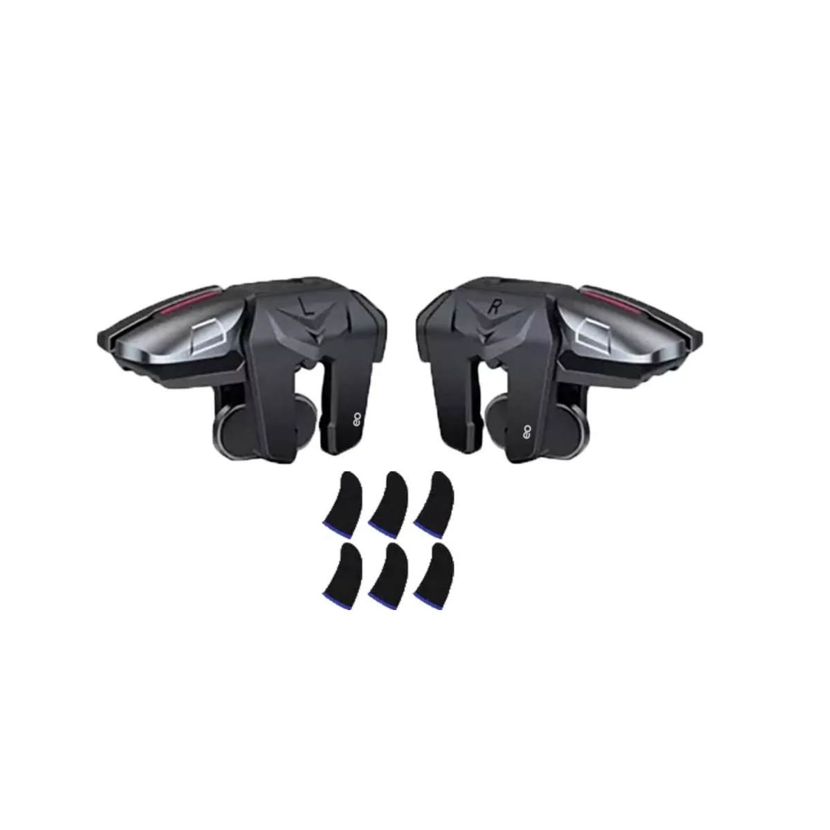 Foto 2 pulgar | Kit Gatillos Celular Con 4 Botones + Dedales Gamer Eo Safe Imports Esi-10017-1 Gris