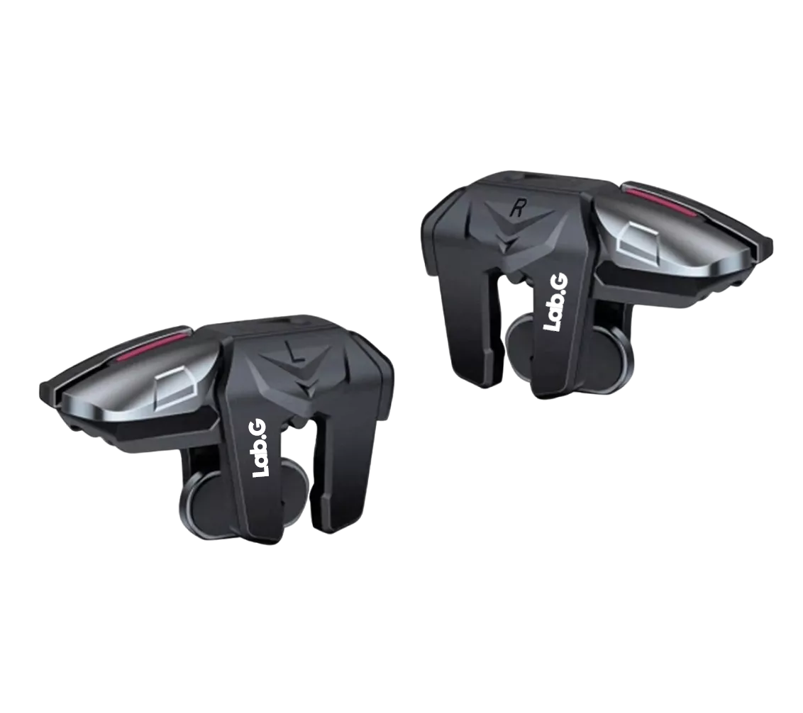 Gatillos Celular Lab.g Con 4 Botones + Dedales Gamer Negro