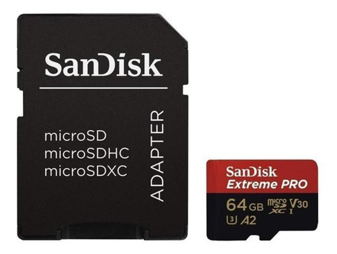 Foto 2 | Tarjeta Memoria Sandisk Sdsqxcy-064g-gn6ma color Negro Extreme Pro de 64gb