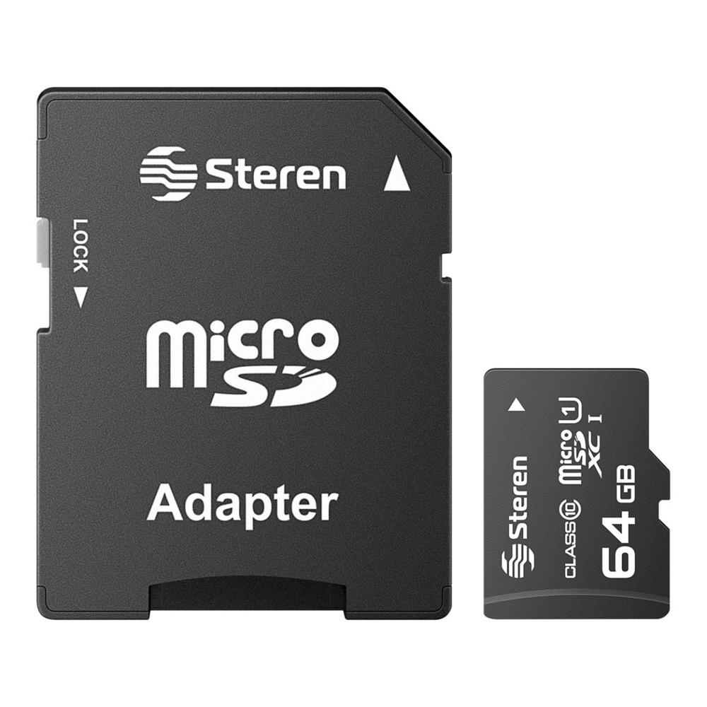 Memoria Microsd Xc De 64 Gb, Clase Uhs- Iu1 V10 A1 Con Adaptador Sd