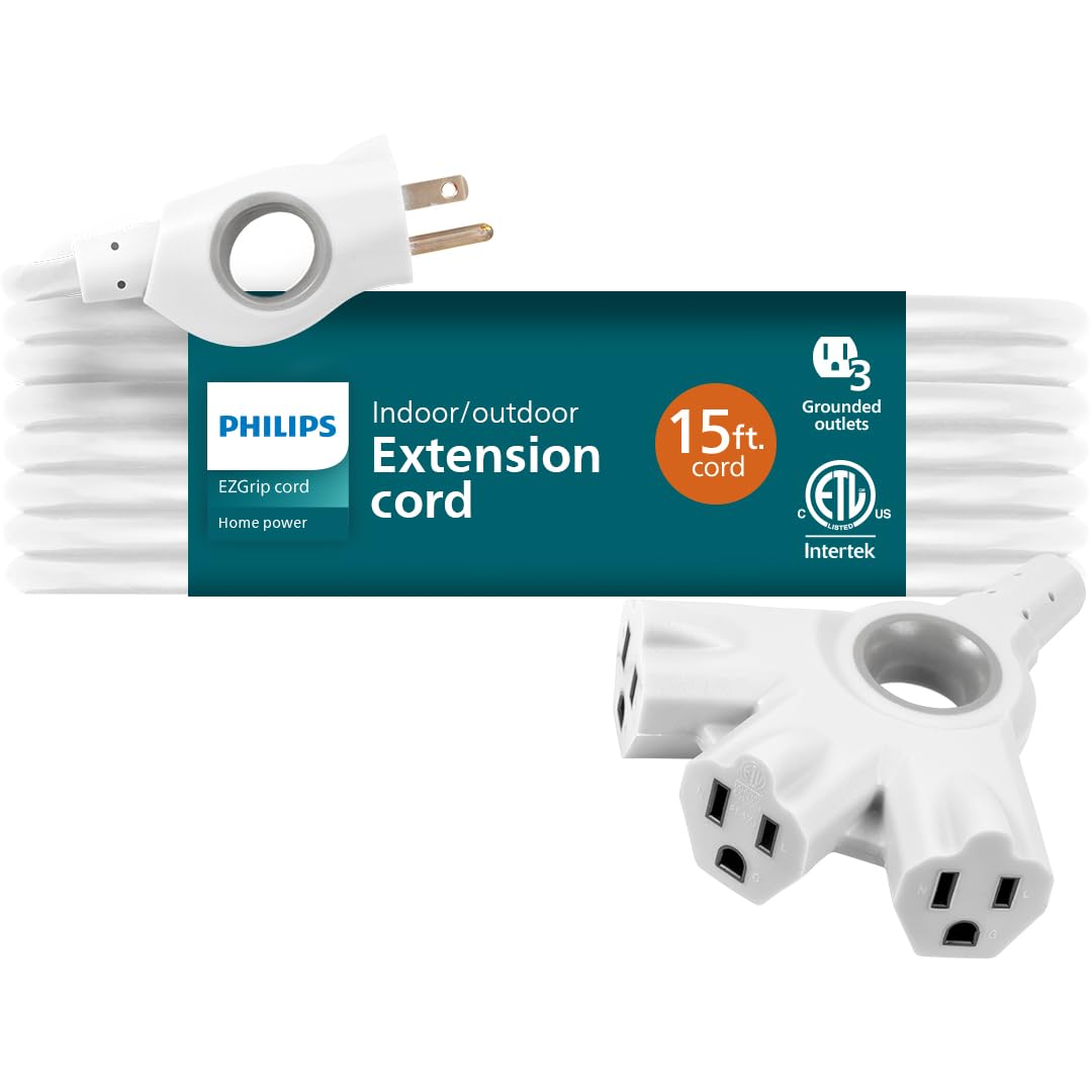 Cable de Extensión Philips Ezgrip Spc3153zw/37 15 Pies 16 Awg Blanco - Venta Internacional