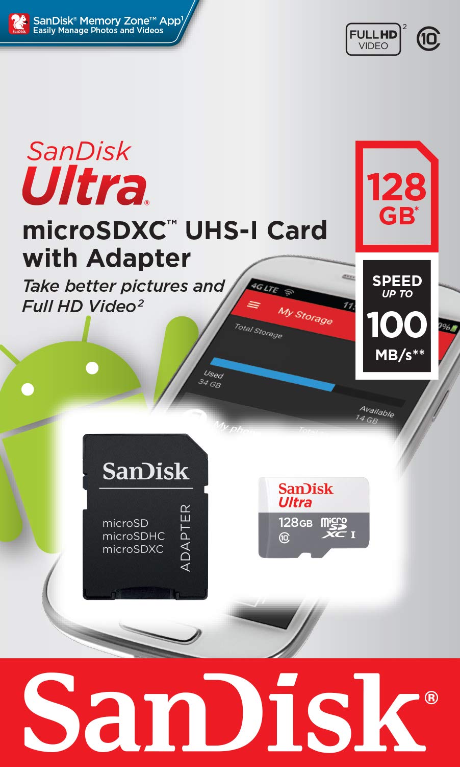 Foto 3 | Tarjeta De Memoria Sandisk Ultra Microsd 128gb Class 10 Uhs-i - Venta Internacional.