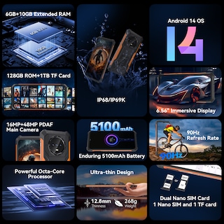 Foto 2 | Smartphone Cubot Kingkong Es 6 Gb De Ram 128 Gb De Rom Android 14