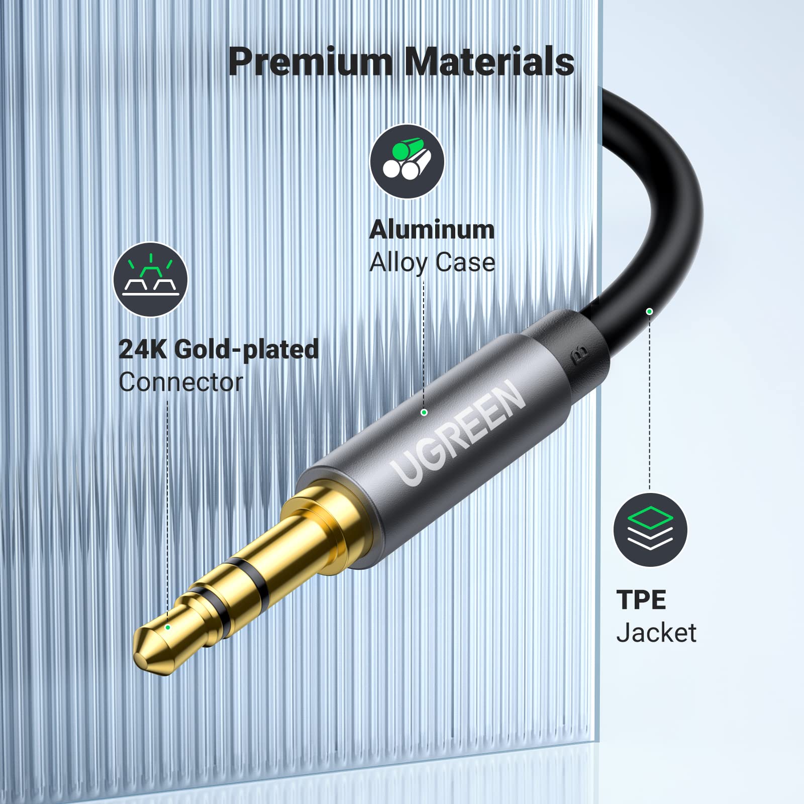 Foto 4 | Cable de Extensión para Auriculares Ugreen de 3.5 mm Macho a Hembra 5 m - Venta Internacional