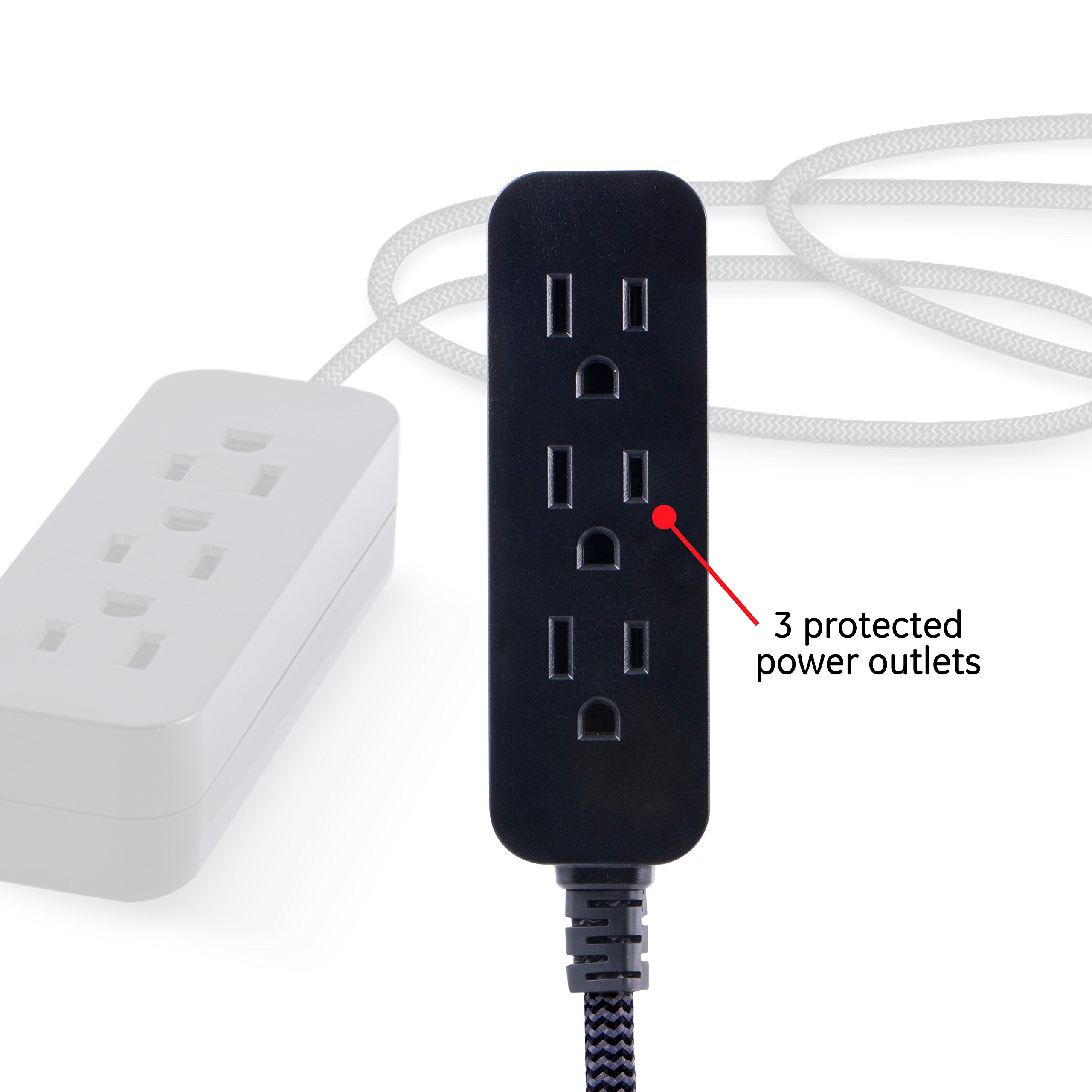 Foto 3 pulgar | Cable De Extensión Power Strip Ge De 3 Salidas, 2,4 M, Blanco 41282 - Venta Internacional.