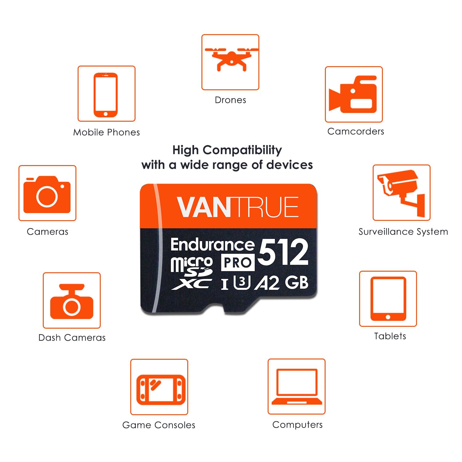 Foto 6 pulgar | Tarjeta Sd Vantrue De 512 Gb Microsdxc Uhs-i U3 4k Uhd Con Adaptador - Venta Internacional.