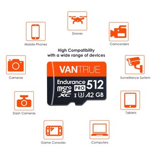 Foto 5 | Tarjeta Sd Vantrue De 512 Gb Microsdxc Uhs-i U3 4k Uhd Con Adaptador - Venta Internacional.