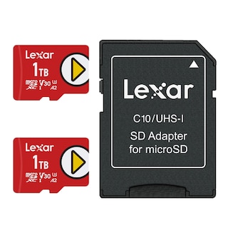 Foto 1 | Tarjeta Microsdxc Lexar Play De 1 Tb (paquete De 2) Con Adaptador Sd Uhs-i U3 V30 - Venta Internacional.