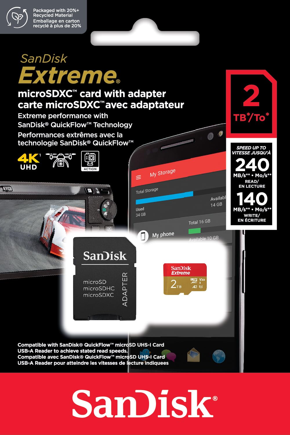 Foto 6 pulgar | Tarjeta De Memoria Sandisk Extreme Microsdxc 2tb Uhs-i Con Adaptador - Venta Internacional.