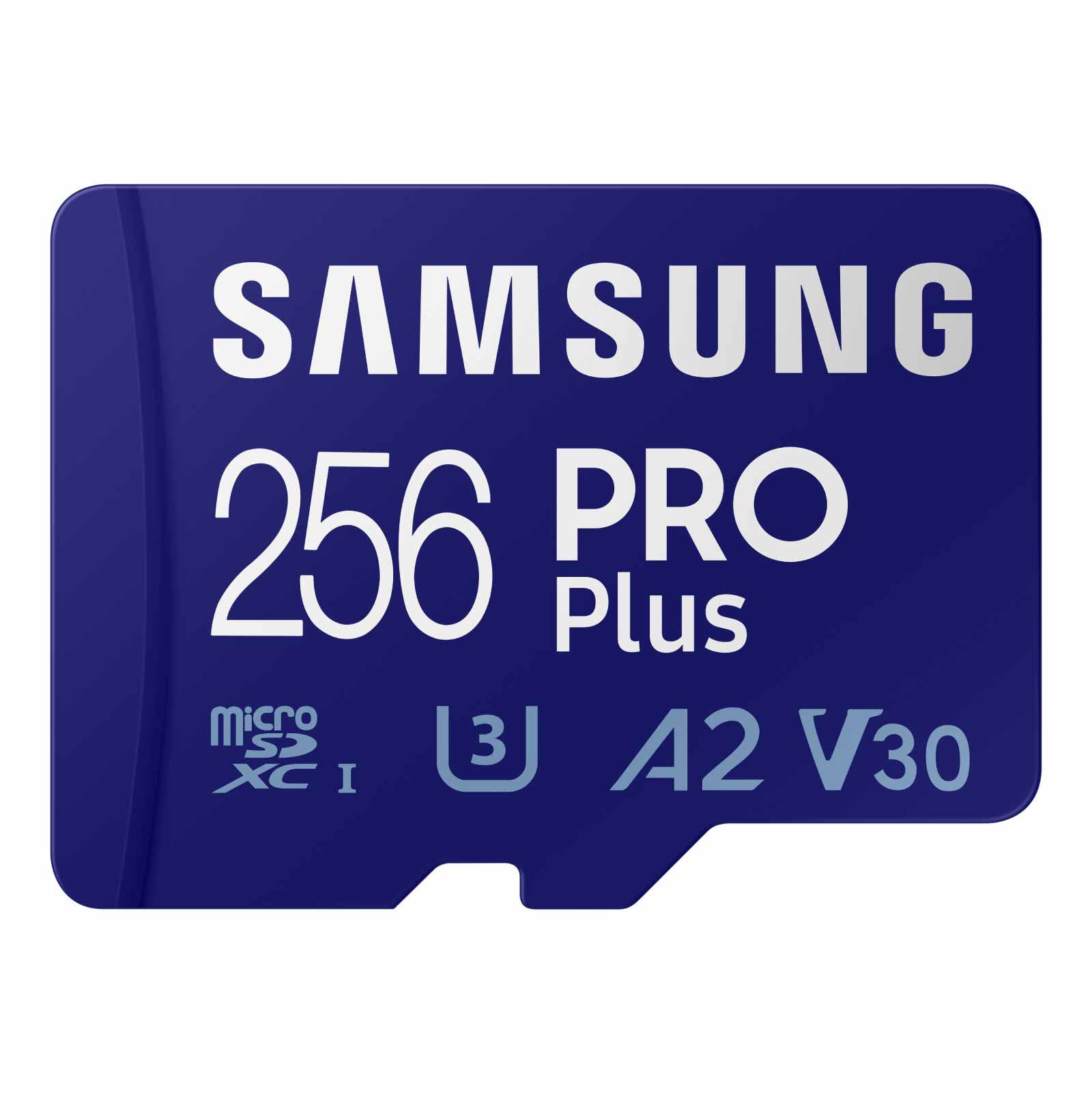 Tarjeta de Memoria Samsung Pro Plus MicroSD 256 GB U3 V30 A2 - Venta Internacional