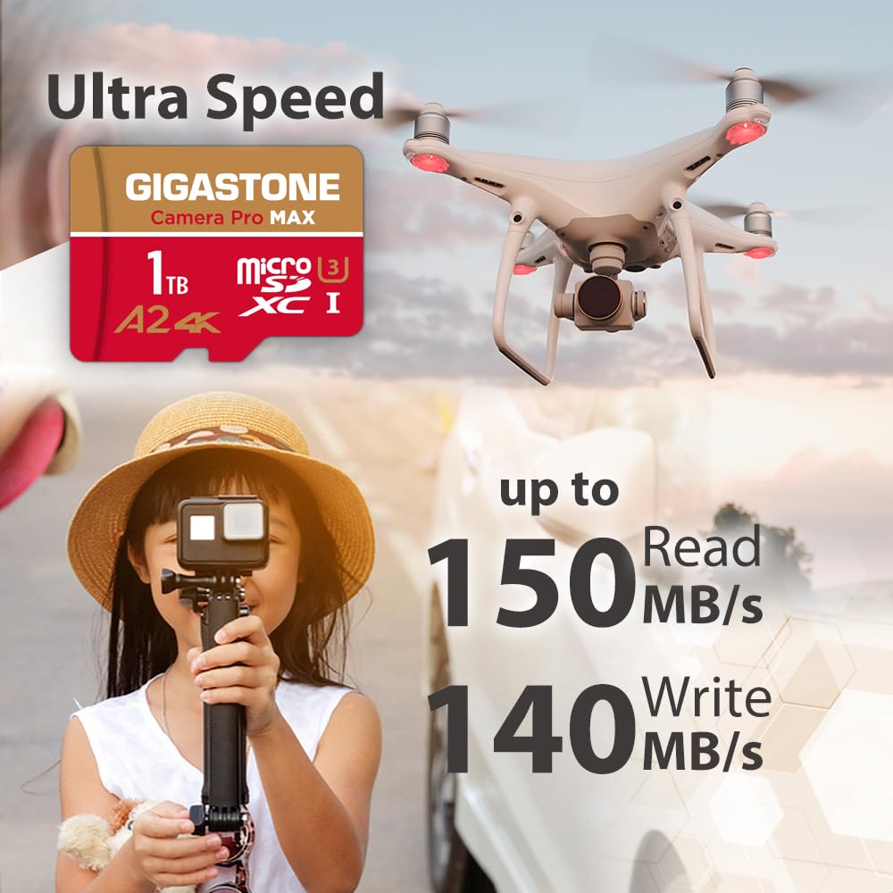 Foto 2 | Tarjeta Micro Sd Gigastone 4k Camera Pro Max De 1 Tb Con Adaptador - Venta Internacional.