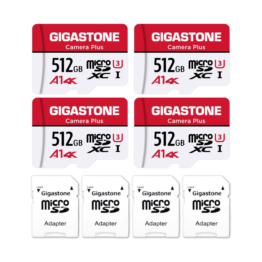 Foto 1 | Tarjeta Micro Sd Gigastone De 512 Gb, Paquete De 4 Con Adaptador De 100 Mb/s 4k - Venta Internacional.