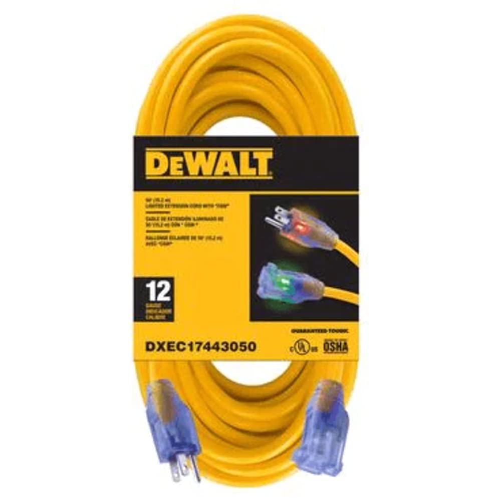 Foto 3 pulgar | Cable De Extensión Dewalt 15 M 12/3 Sjtw Con Extremos Iluminados Amarillo - Venta Internacional.