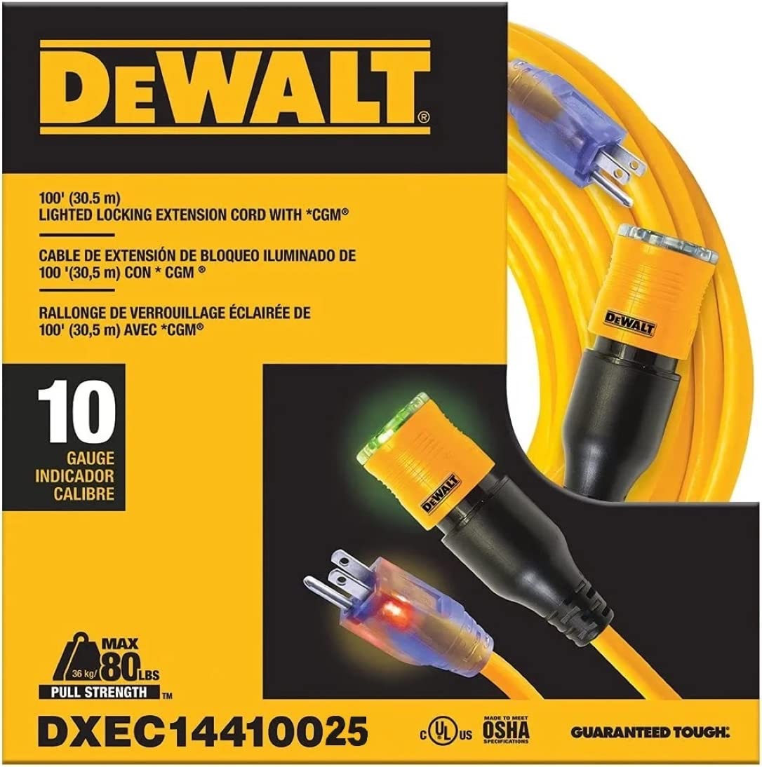 Cable De Extensión Dewalt De 25 Pies/7,6 M 10/3 Sjtw Heavy Duty Outdoor - Venta Internacional.