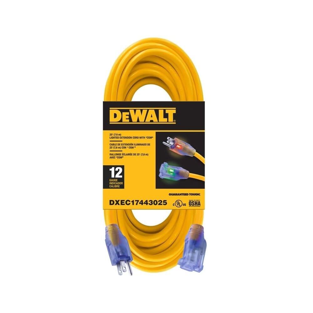 Foto 1 | Cable De Extensión Dewalt Sjtw De 25 Pies, 12/3, Iluminado, Resistente - Venta Internacional.