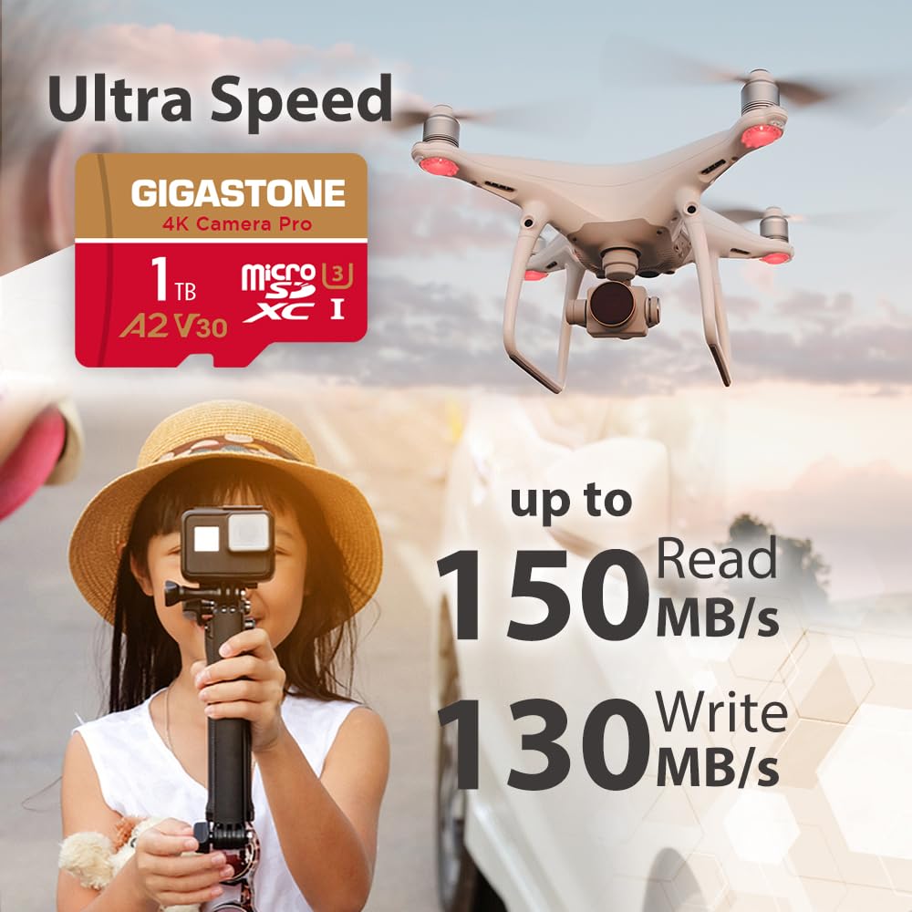 Foto 2 | [tarjeta De Memoria] Tarjeta Micro Sd Gigastone De 1 Tb Para Cámara 4k Camera Pro 150/130 Mb/s - Venta Internacional.