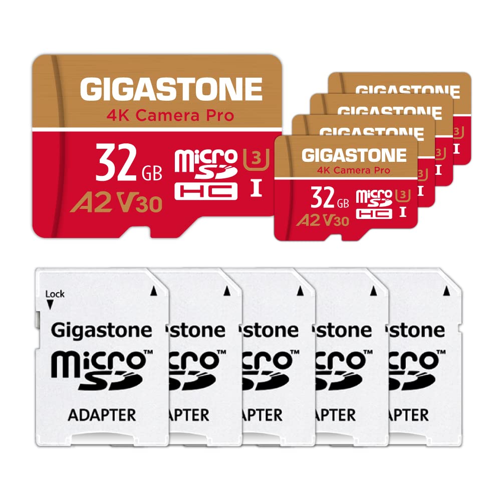 [tarjeta Micro Sd] Cámara Pro 4k Gigastone De 32 Gb, Paquete De 5, 95 Mb/s - Venta Internacional.