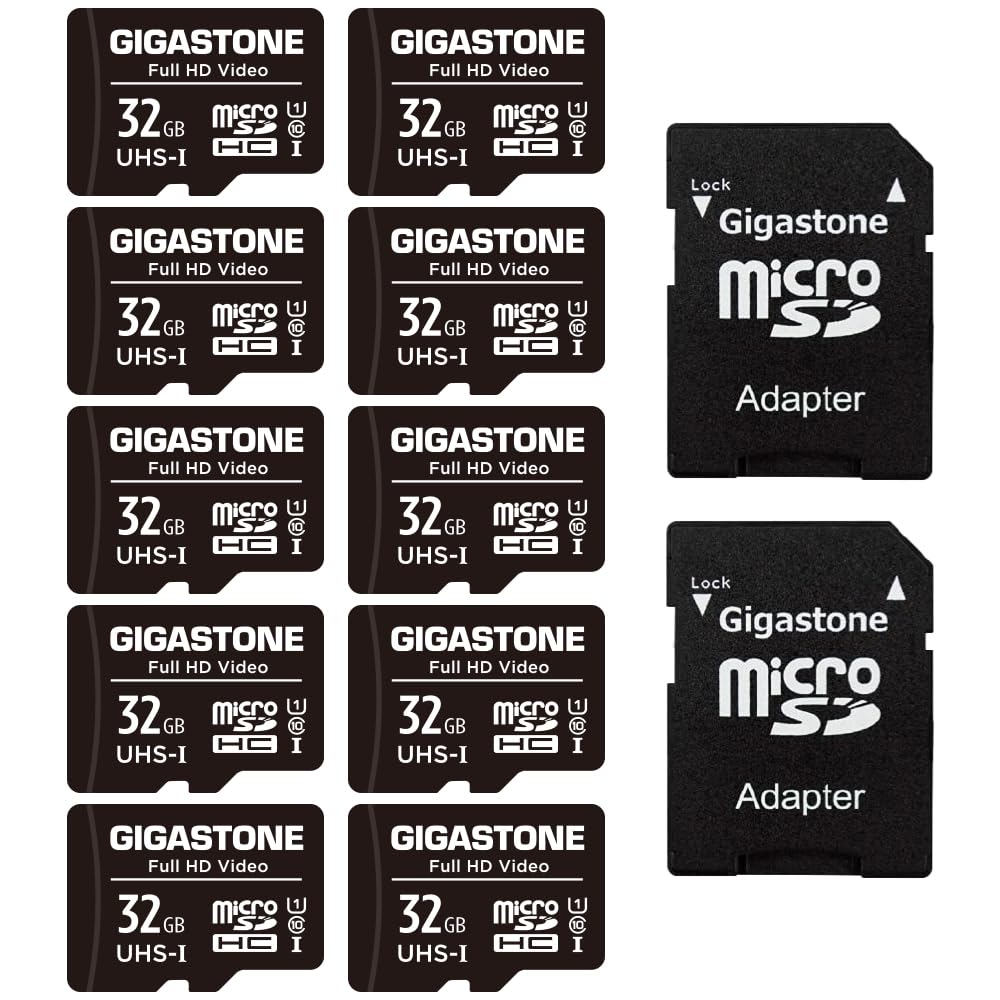 Tarjeta Micro Sd Gigastone De 32 Gb, Paquete De 10 Unidades, Vídeo Full Hd De 90 Mb/s - Venta Internacional.