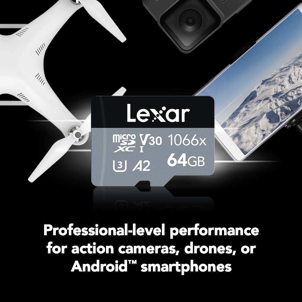 Foto 2 | Tarjeta Micro Sd Lexar Professional 64 Gb 1066x Uhs-i, U3, V30 - Venta Internacional.