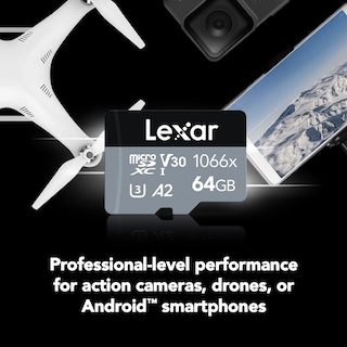 Foto 2 | Tarjeta Micro Sd Lexar Professional 64 Gb 1066x Uhs-i, U3, V30 - Venta Internacional.