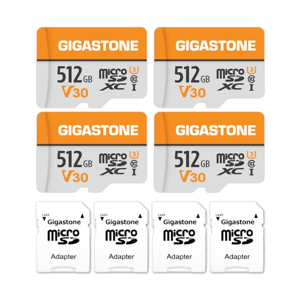 Foto 1 | Tarjeta Micro Sd Gigastone De 512 Gb, Paquete De 4 Unidades, 4k Video Pro, 100 Mb/s - Venta Internacional.