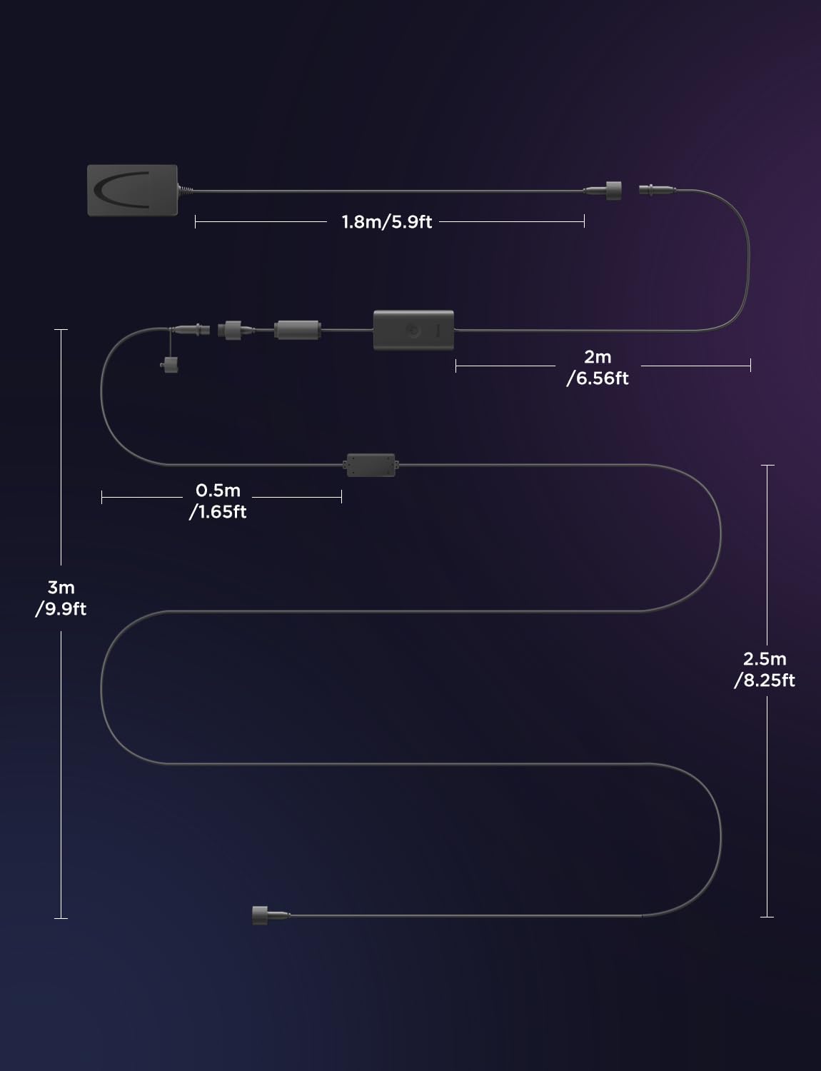 Foto 2 | Cable De Extensión De Relé Govee De 3 M Para Lámpara De Cubierta H7067/8/9 - Venta Internacional.